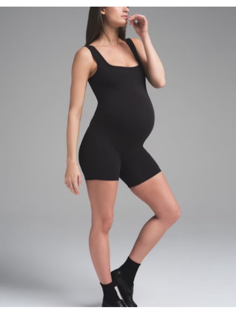 SKIMS Cotton Jersey Maternity Onesie | Soot Size XXSā NWT